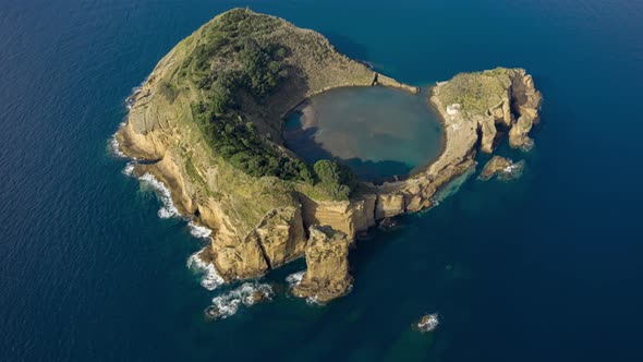 Islet of Vila Franca Do Campo Formed By Crater Near Sao Miguel Island Azores