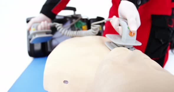 Male paramedic during cardiopulmonary resuscitation training