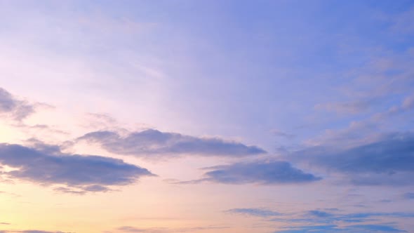 4K Sky Time lapse of Colorful clouds during the moving sun