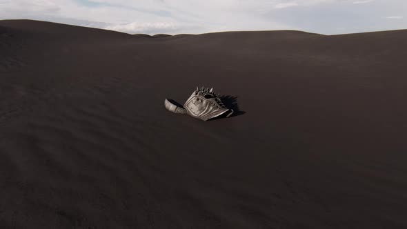 Ancient War Helmet in the Desert