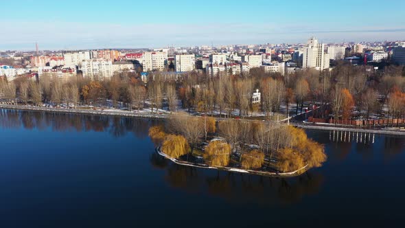 The Ternopol City Landscape Ukraine Aerial View