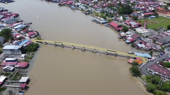 Aerial view look down eagle and Kuala Kurau