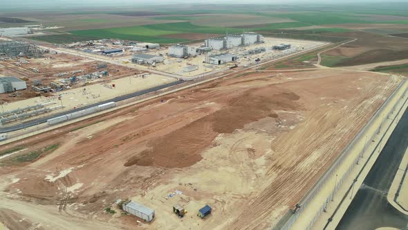 Construction Site Empty Field Aerial View