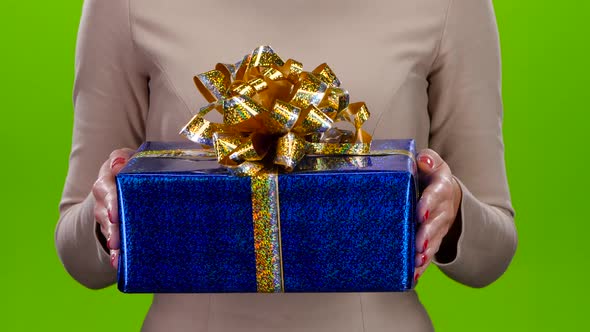 Gift in a Big Shiny Cardboard Box with a Huge Bow