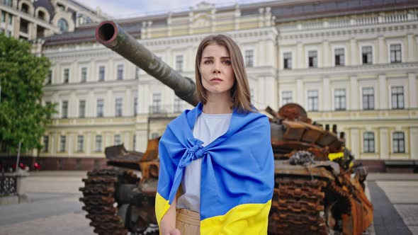 Persistent Woman Shows Stop Gesture Begging for Peace