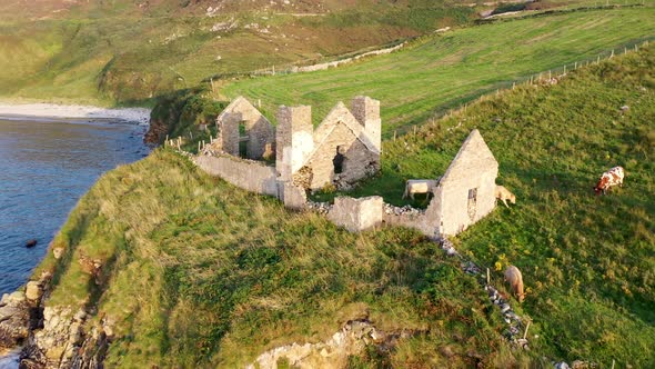 The Remains of the 1790 to 1805 Kelp Factory Teach Dearg or the Red House at Crohy Head Near Maghery