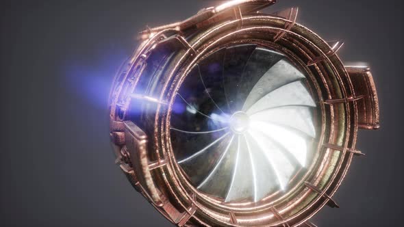 Rotate Jet Engine Turbine alt