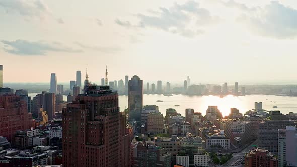 Tall High Rise Buildings In New York Cut Through Sky