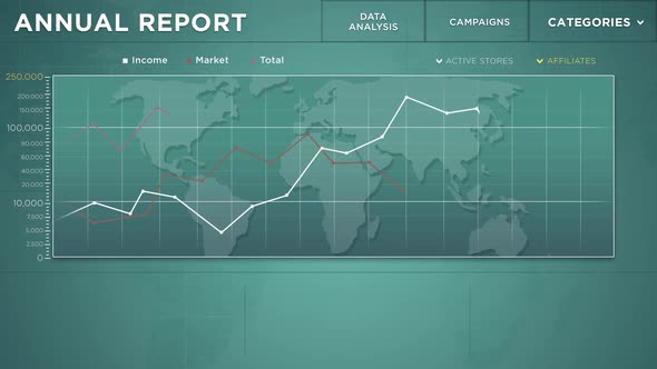 Mock Up of Annual Data Report on Green Blue Background