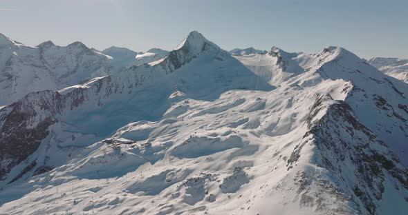 Drone Over Kitzsteinhorn Mountain Peaks