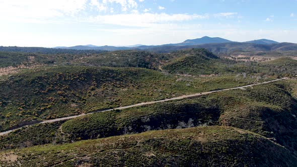 Small Asphalt Road in Laguna Mountains, South California