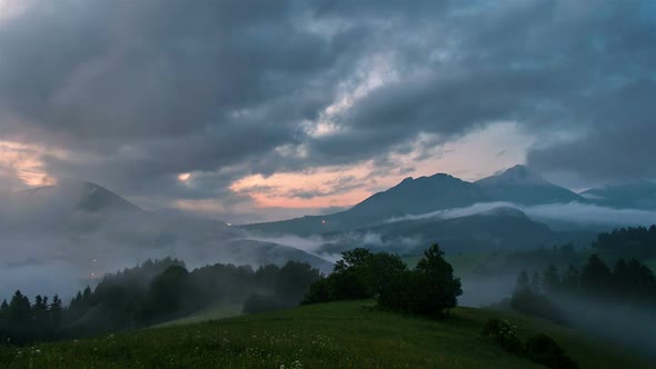 Colorful Evening Sky over Green Country