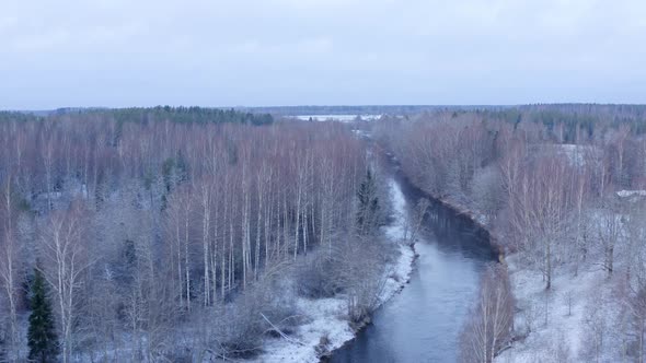 Flight Above River