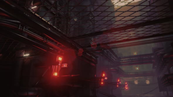 Neon Lights of Futuristic Sci Fi City alt