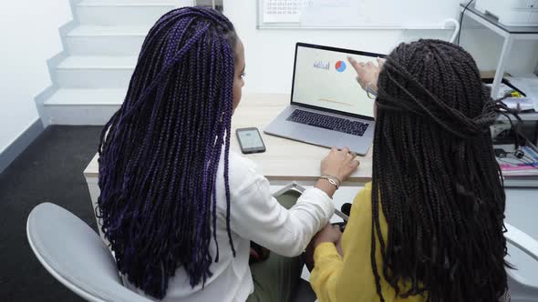 Two African American women working in the office.