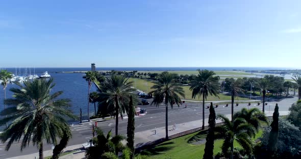 4K Aerial Video of Albert Whitted Park and Airport in St Petersburg, Florida