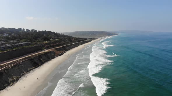 Coastline beach in Del Mar, San Diego, California