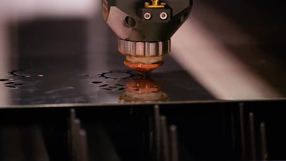 Robotic Laser Cut Automated Weld Operation Closeup