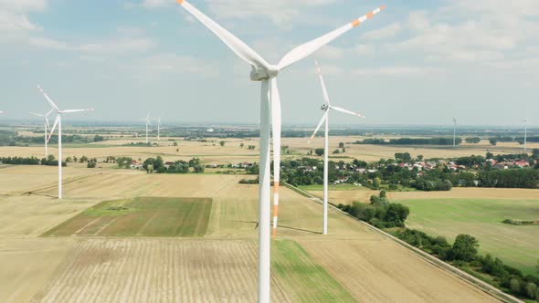 Wind turbines that generate environmentally friendly renewable electricity.