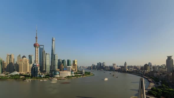 Time Lapse Of The Shanghai China Skyline