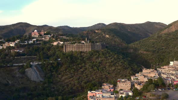 AERIAL: Guanajuato City, Mexico (Flying Over)