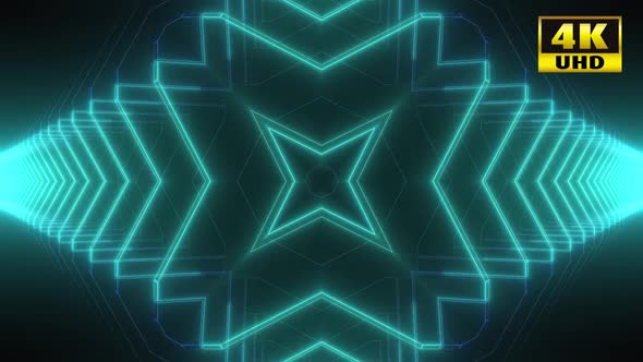 5 Blue Neon Shape Vj Loop Pack