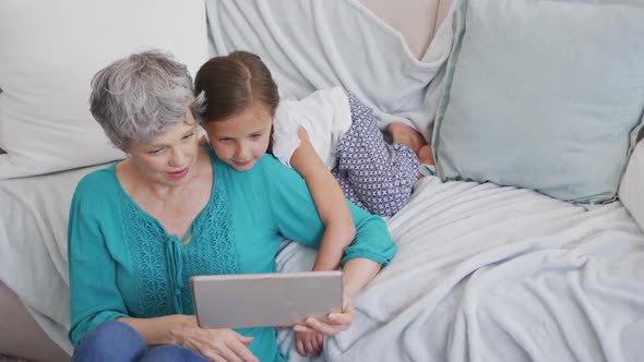 Grandmother and granddaughter spending time together