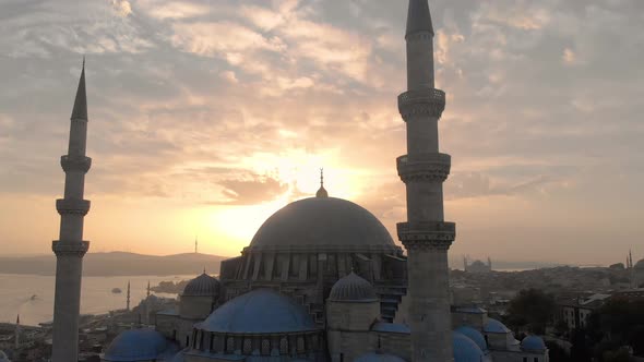 Aerial view of Suleymaniye Mosque in Fatih, Istanbul, Turkey