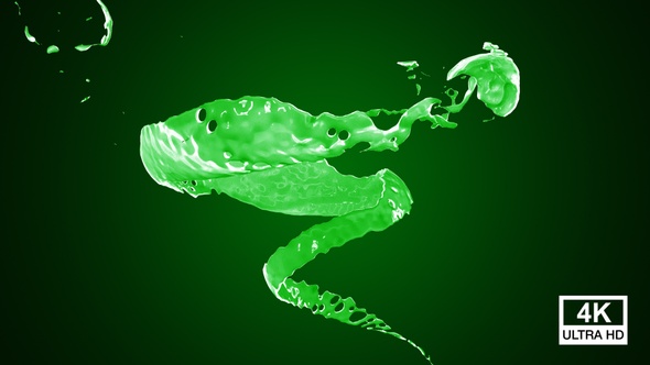 Twisted Green Paint Splash V3 4K
