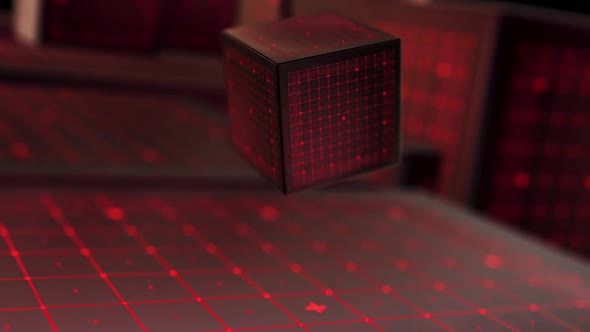 Futuristic Grid Red Box