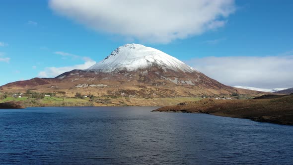 Aerial View of Mount Errigal, the Highest Mountain in Donegal - Ireland