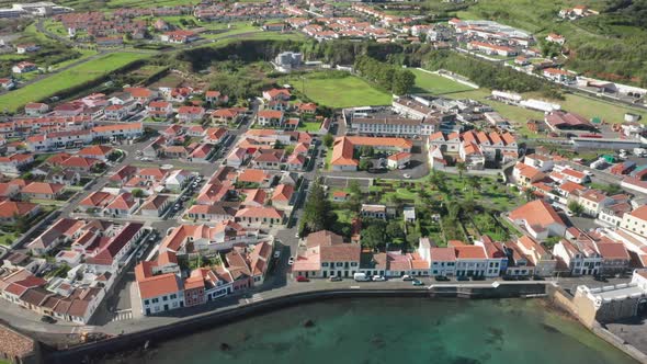 Buildings with Red Roof of Horta Faial Island Azores Portugal Europe