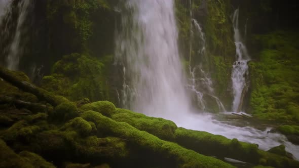 Aerial Shot Of A Waterfall In Oregon