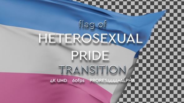 Flag of Heterosexual Pride transition | UHD | 60fps