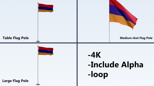 Armenia  Flag Pack 4k-Loop 