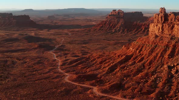 Aerial shot of the amazing rock formations on southern Utah.