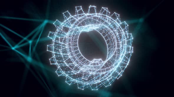 Gear Hologram Close Up 4k alt