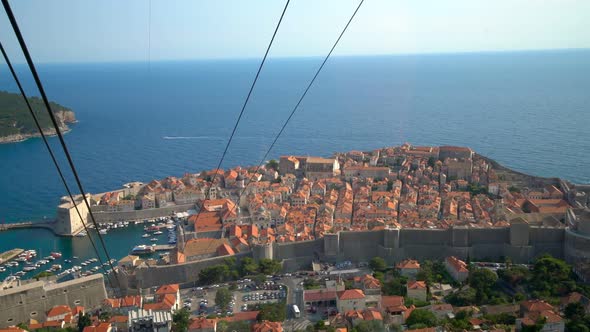 Panorama view from cable car of Dubrovnik, Croatia