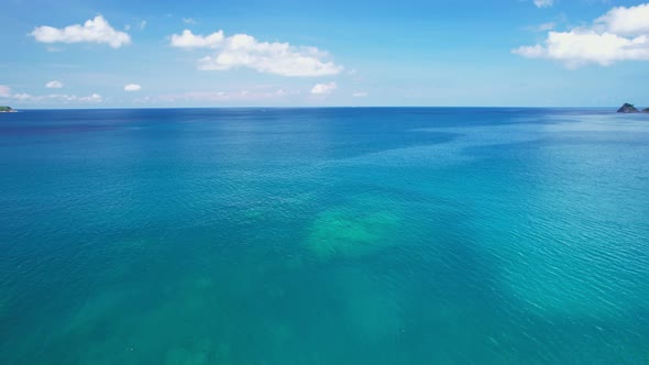 Ocean and sky background landscape Beautiful water blue sky sea surface in summer sunny day