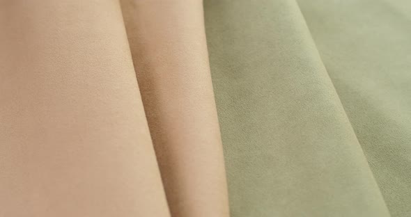 Beige and Light Green Fabric Closeup