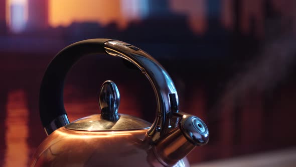 Close up of boiling kettle