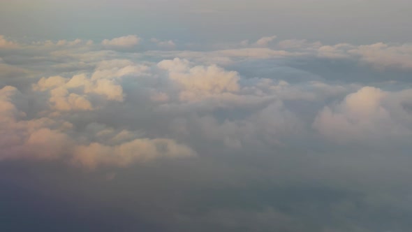 Flying Above Clouds View From Plane Window