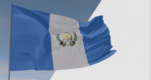 flag Guatemala patriotism national freedom, seamless loop, alpha channel