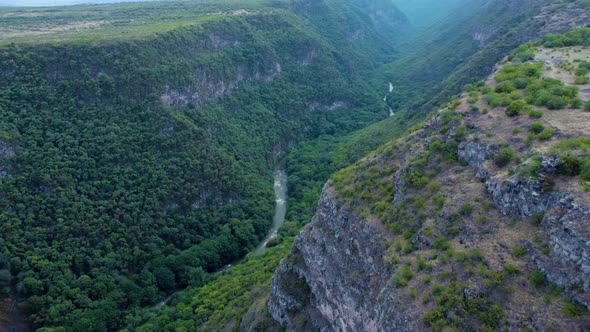 Canyon and river aerial view