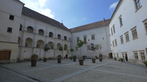 The interior courtyard of Fagaras fortress