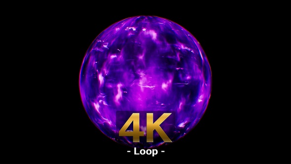 Dark Purple Fire Orb 4K Loop
