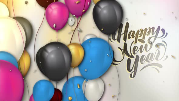 New Year Balloons Loop Background