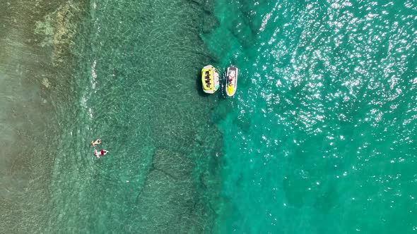 Sports Boat Sails Fast on the Sea Aerial View 4 K