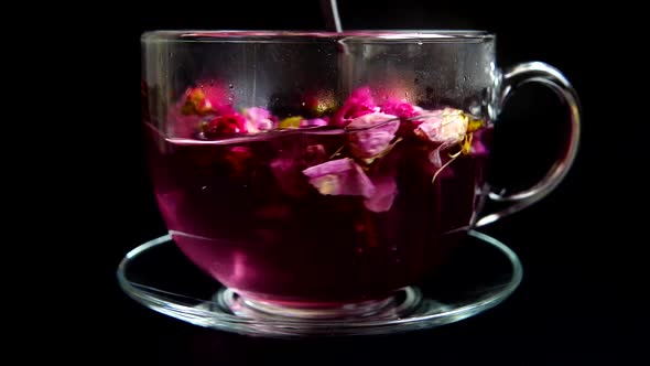 Flower tea from the petals of the tea rose.