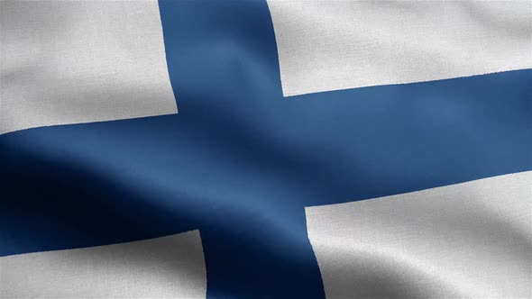 Finland Flag Seamless Closeup Waving Animation